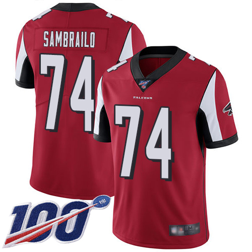 Atlanta Falcons Limited Red Men Ty Sambrailo Home Jersey NFL Football 74 100th Season Vapor Untouchable